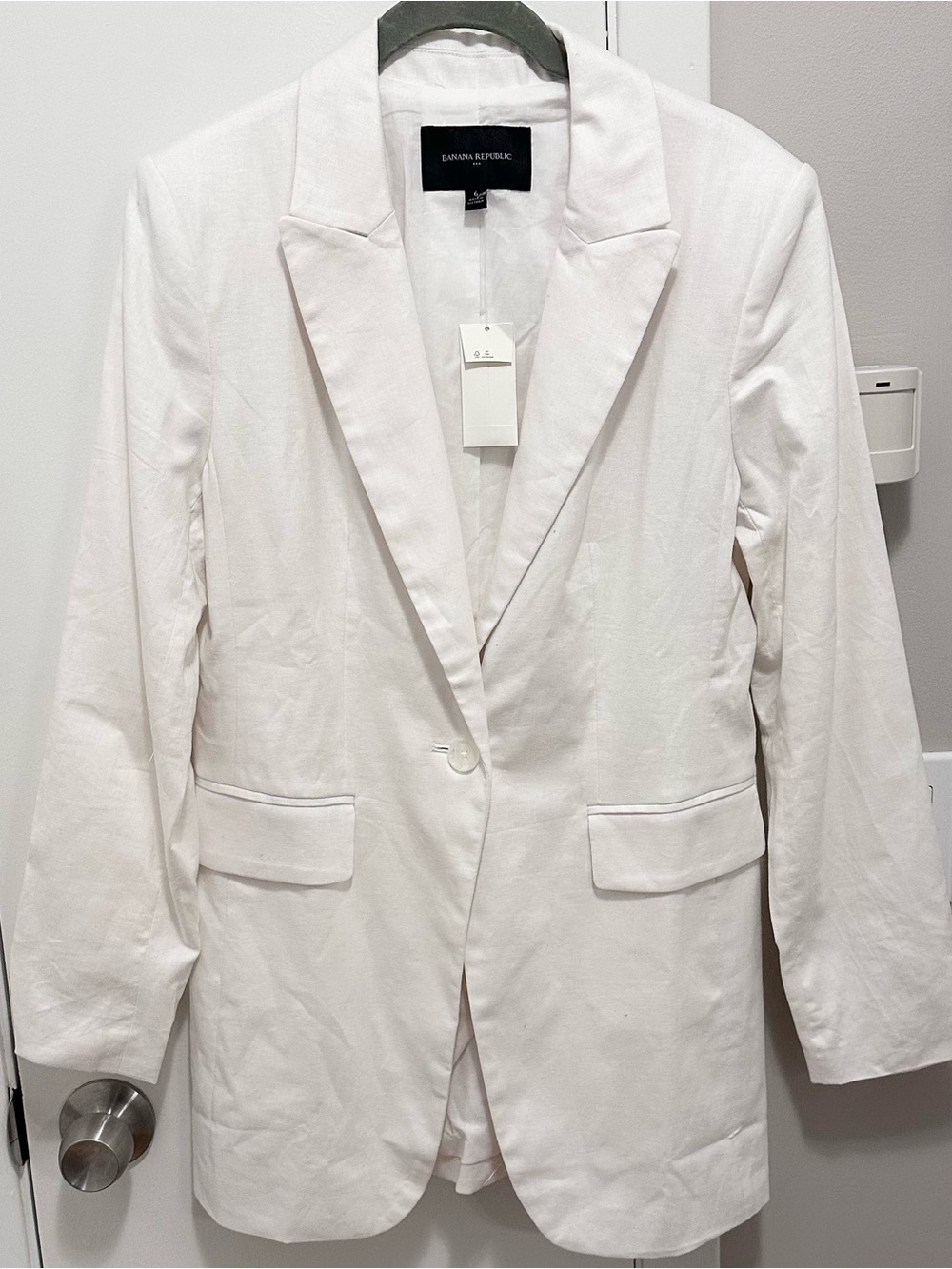 Banana Republic Linen Blend Boyfriend Off White Ivory Blazer Jacket 6 Women’s